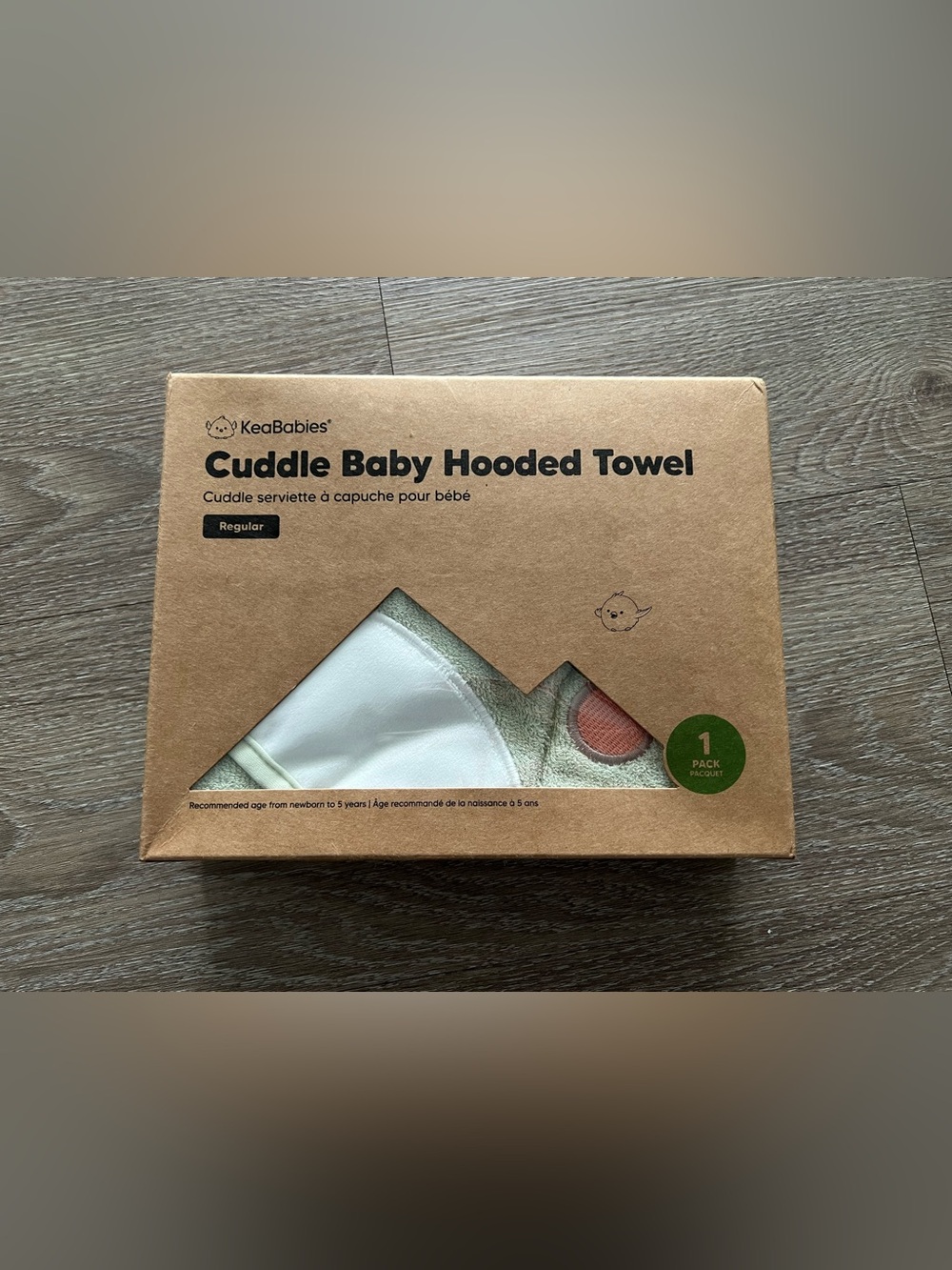 Cuddle Baby Hooded Towel - Green & White